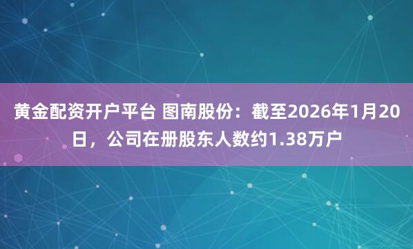 黄金配资开户平台 图南股份：截至2026年1月20日，公司在册股东人数约1.38万户